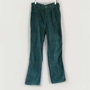 Vintage Funny Girl Corduroy Pants Green High Rise Straight Leg Sz 13/14 Modern 8